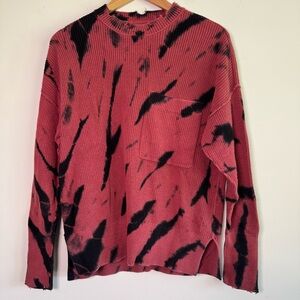 Pistola Darya Acid Dye Cotton Sweater in Red Lava size XS